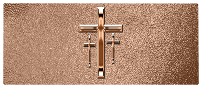 DNSEMP-L-517-BZ-SH-BZ Bronze 3 Crosses Shimmer Bronze